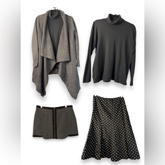 28. Sz 12 COTTON Polka Dot White and Black Pleated Lined Skirt with Lace trim - Picture 8 of 8